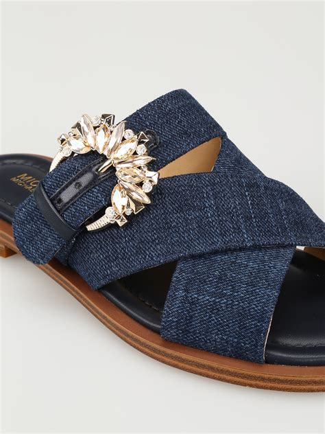 michael kors sandali saldi|michael kors denim sandals.